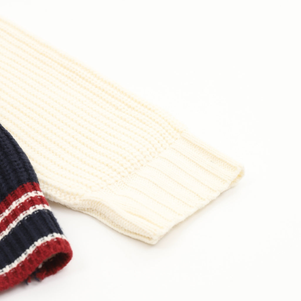 Miu Miu Women's & Men's Navy Color-Block Knit Cardigan