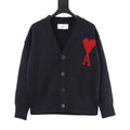 AMI Paris Red Heart ADC Wool Cardigan