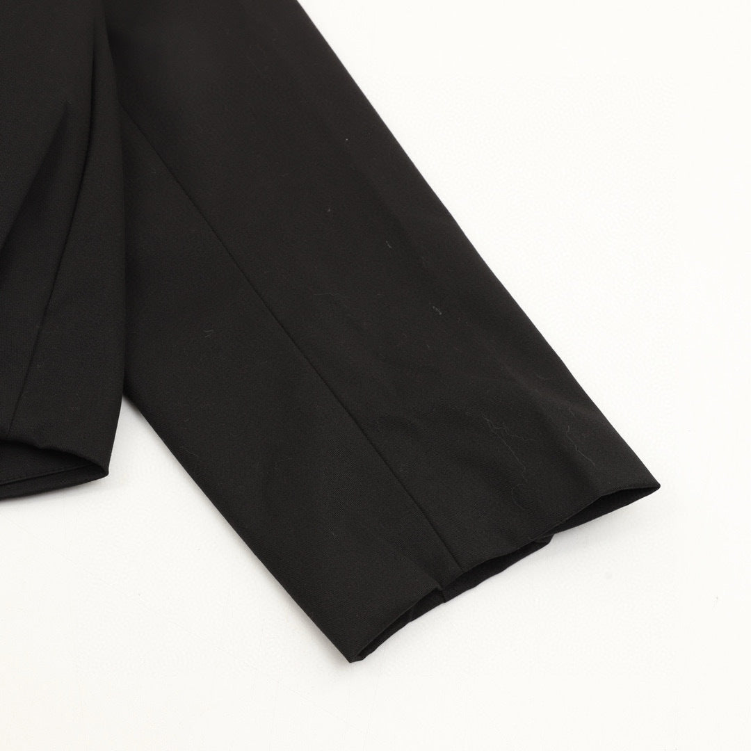 Loewe Gathered Hem Zip-Up Cropped Jacket