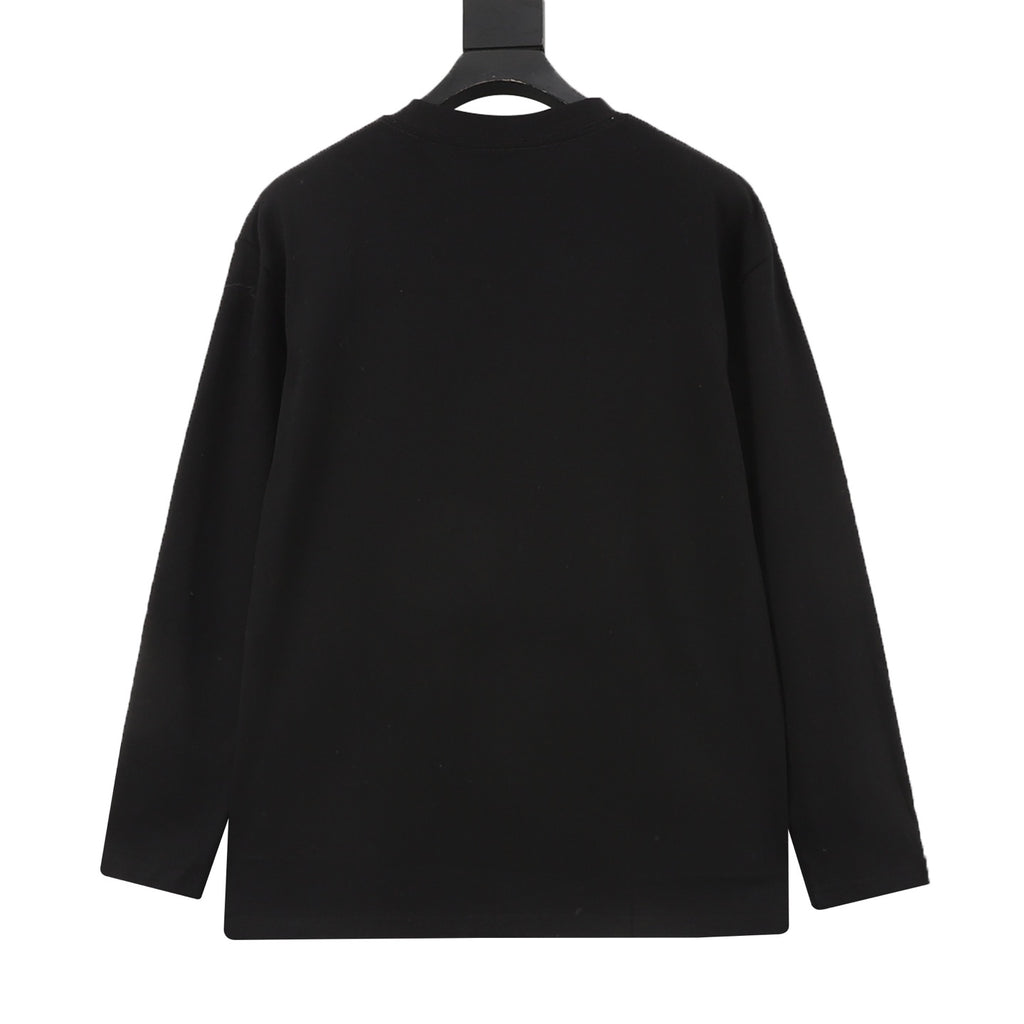 Burberry Women's & Men's Black Multicolor Equestrian Knight Long-Sleeve T-Shirt