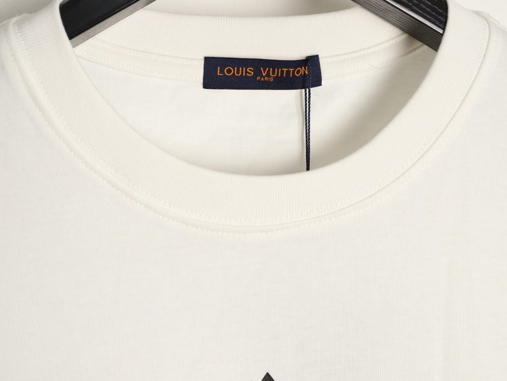 Louis Vuitton Abstract Monogram Print Short-Sleeve T-Shirt in White