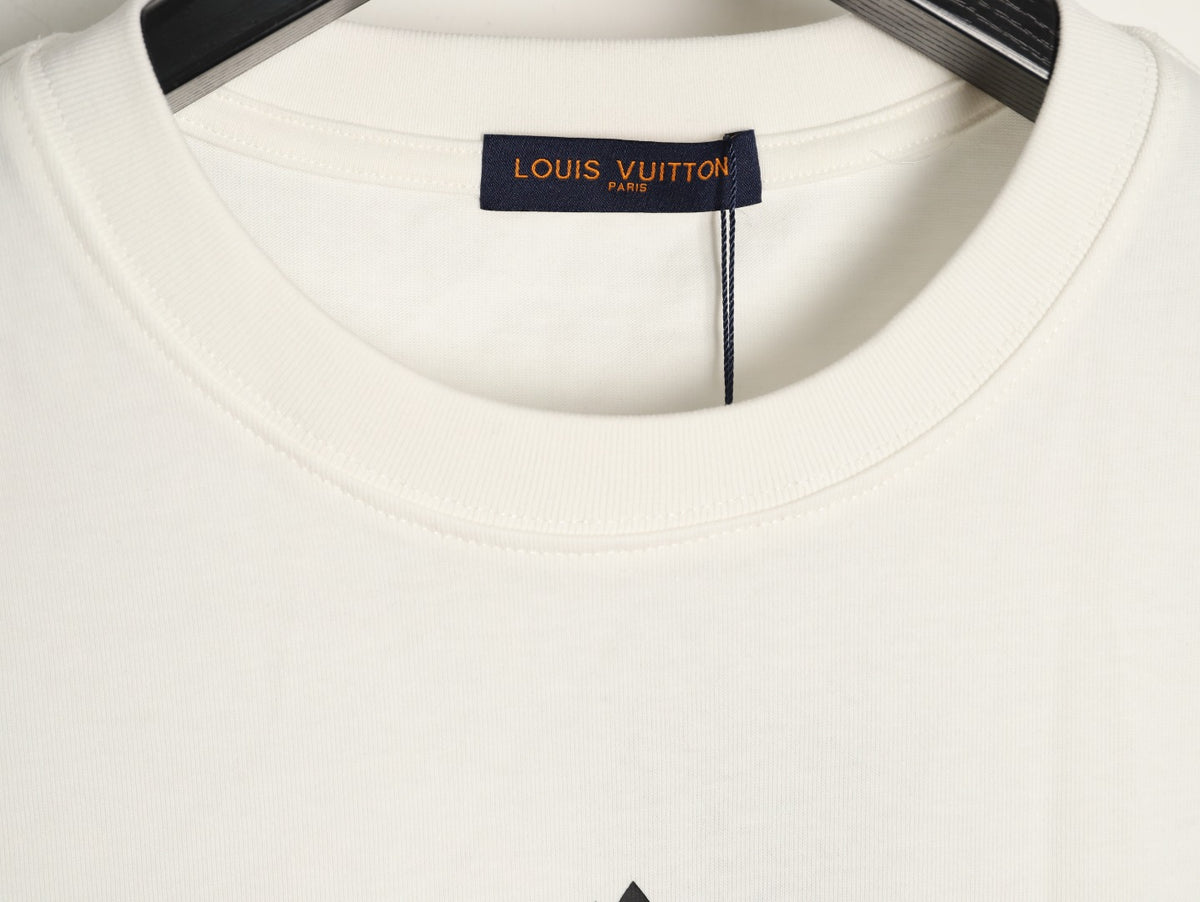 Louis Vuitton Abstract Monogram Print Short-Sleeve T-Shirt in White