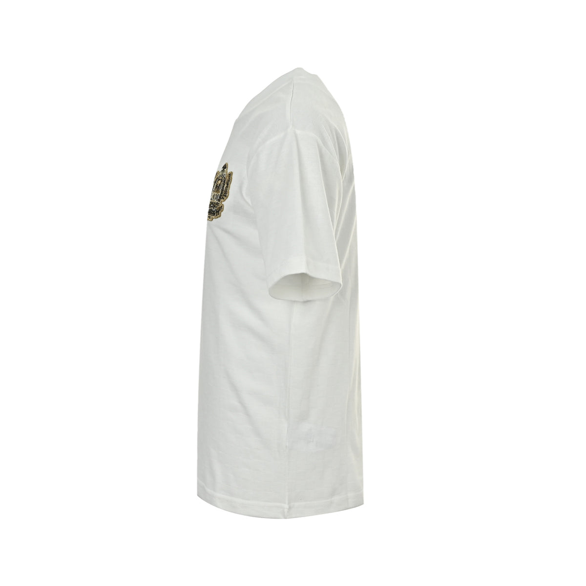 Louis Vuitton Gold Crest Embroidered Short-Sleeve T-Shirt in White