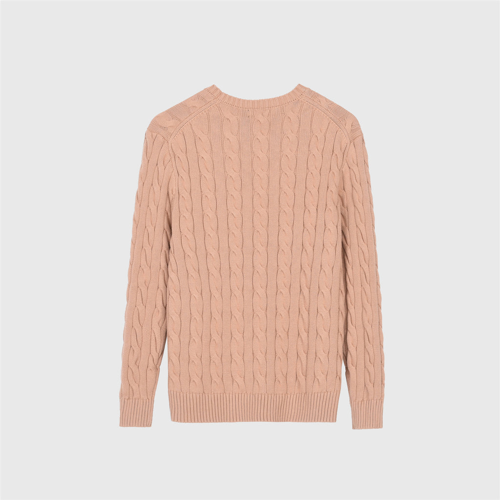 Polo Ralph Lauren Women's Men's Camel Cable Knit Crewneck Sweater