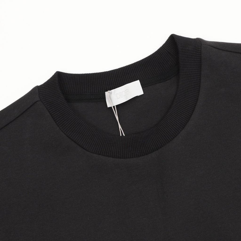Dior Women's Men's Black Clover Embroidery Crewneck Sweatshirt