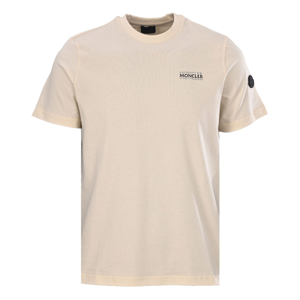 Moncler Men's Beige Logo Print T-Shirt