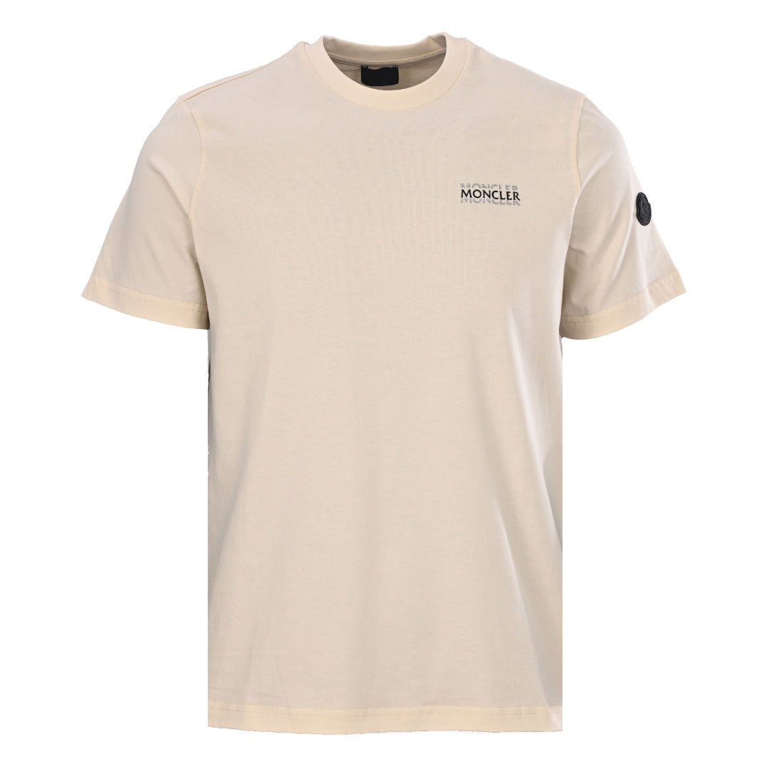 Moncler Men's Beige Logo Print T-Shirt