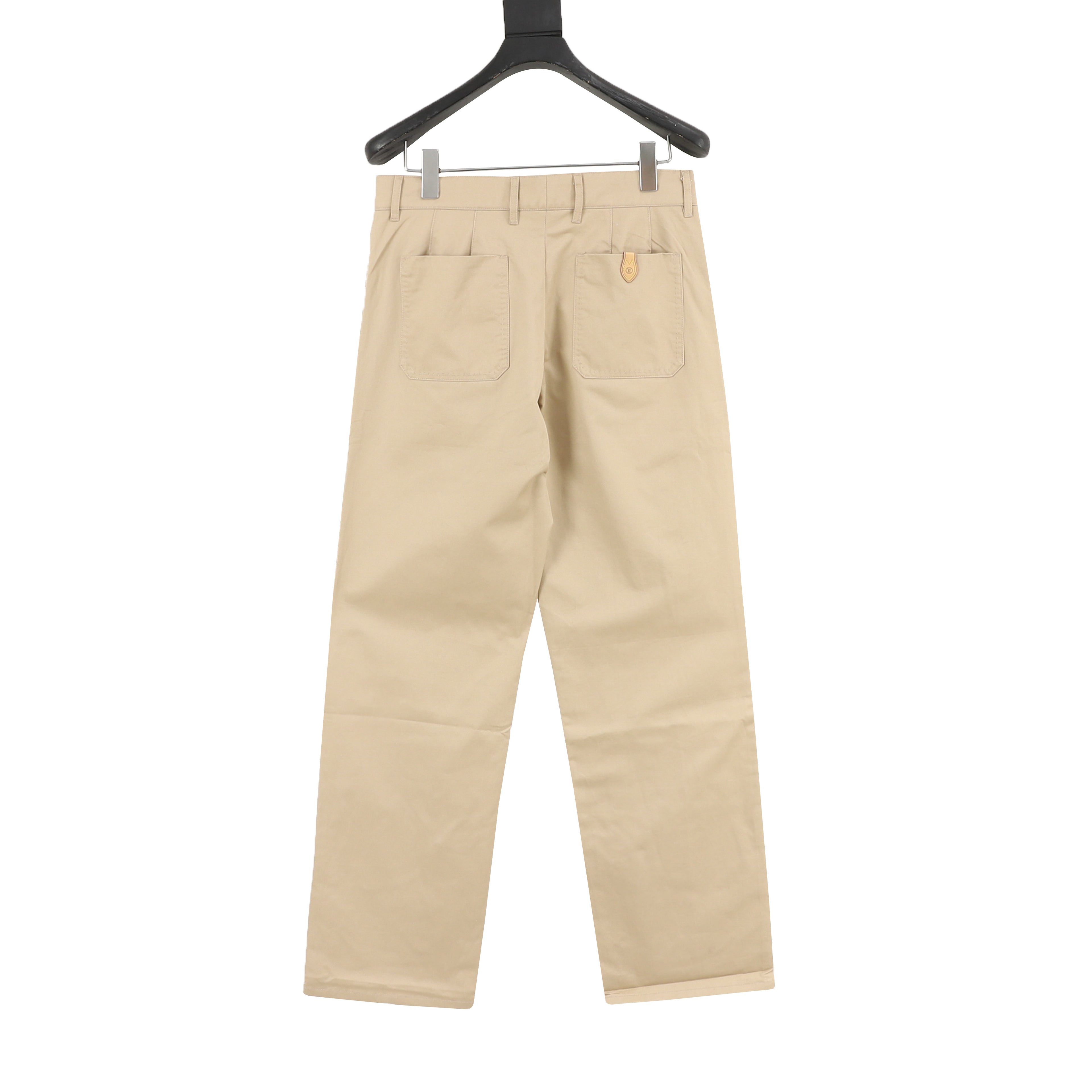 Louis Vuitton LV Leather Tag Silk-Cotton Crepe Straight-Leg Trousers