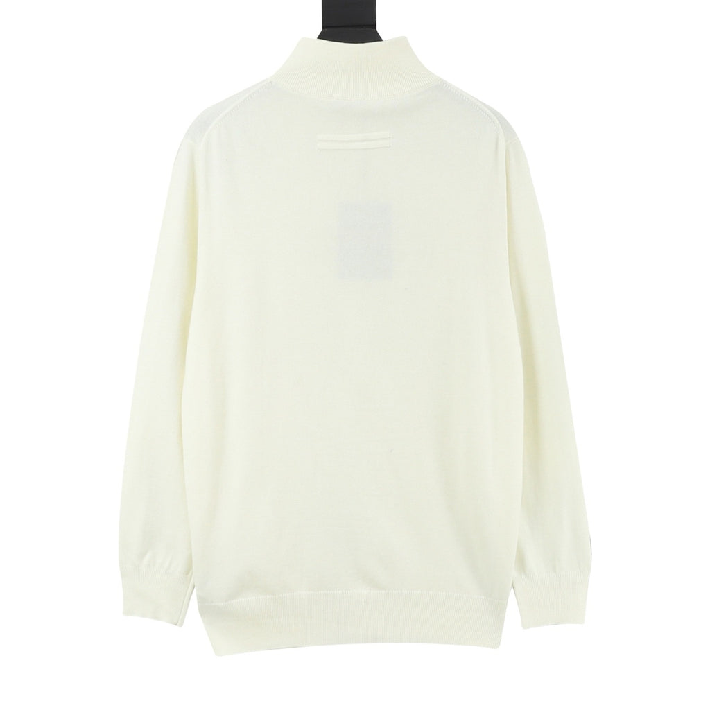 Zegna Women's Men's Cream Half-Zip Cashmere Sweater