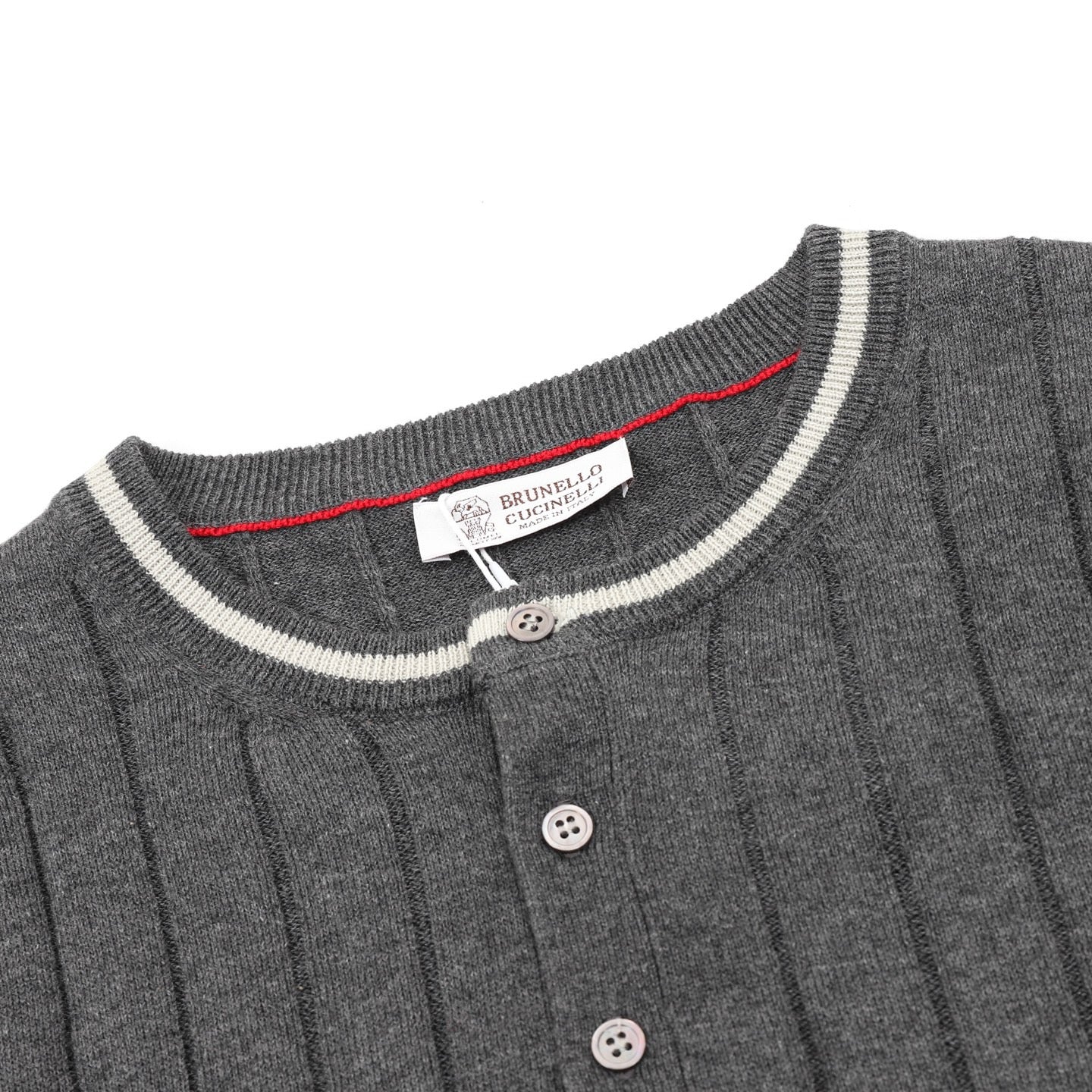 Brunello Cucinelli Striped Patchwork Knit Short-Sleeve Top