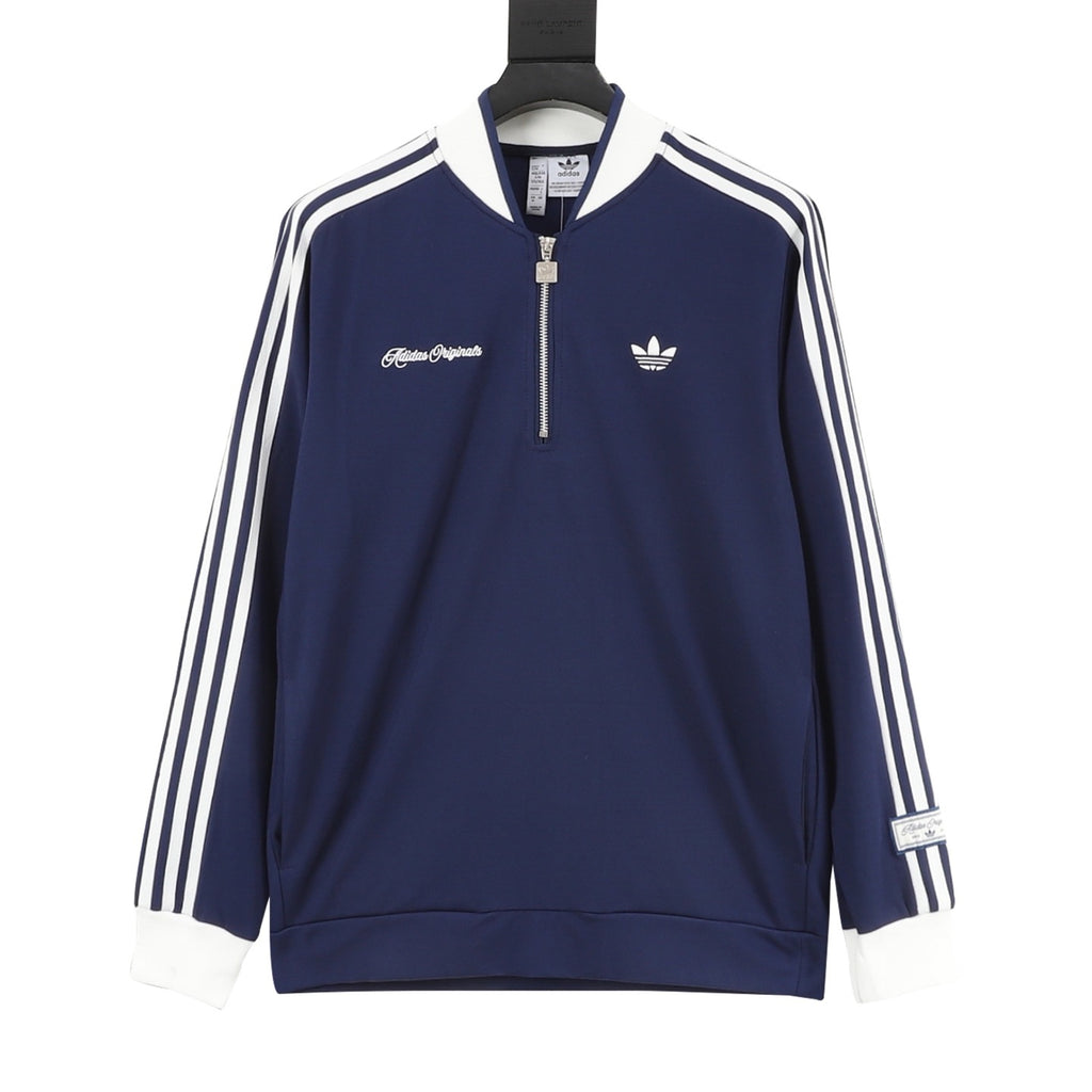 adidas Originals Refined Luxe DLXC Crew Jumper Striped Pullover Sweatshirt