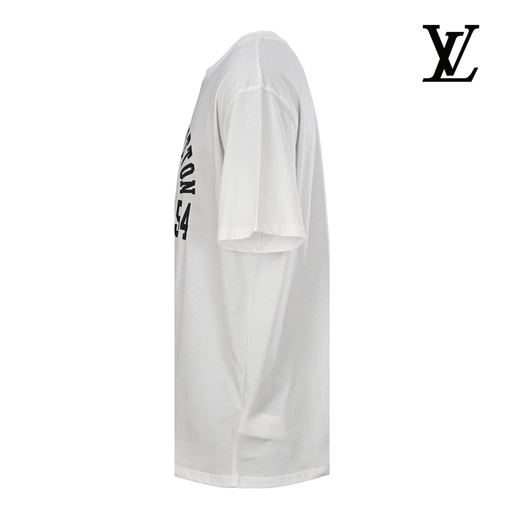 Louis Vuitton Men's White Flower Letter Print T-Shirt