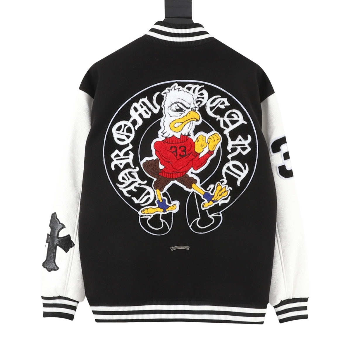 Chrome Hearts CH Logo Eagle Graphic Varsity Jacket Black & White | Women's & Men's Streetwear