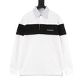 Acne Studios Black & White Striped Long-Sleeve Polo Shirt