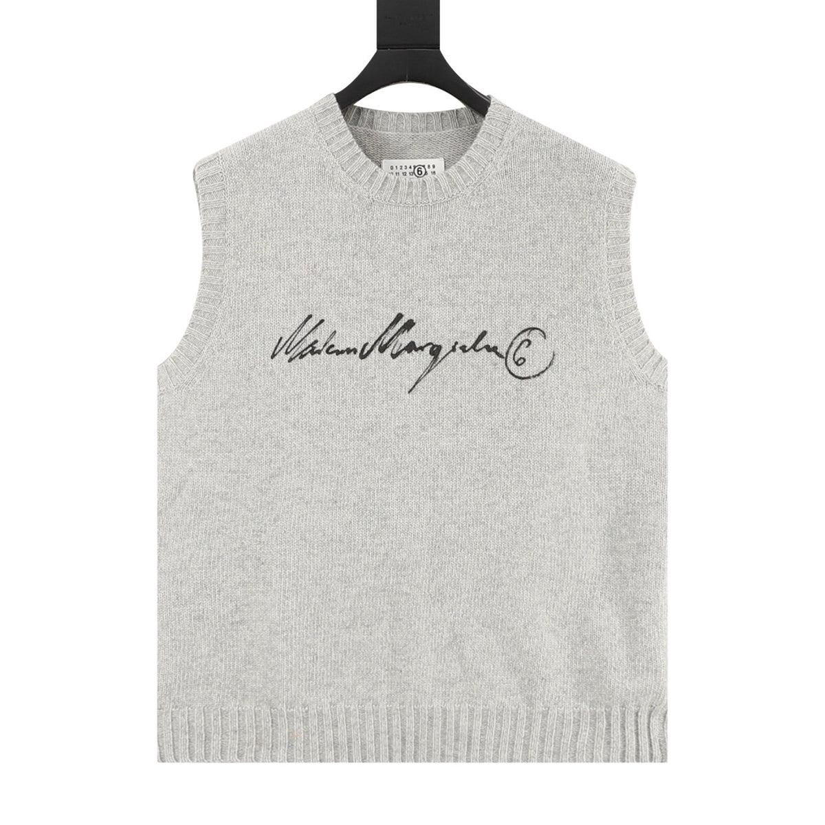 Maison Margiela Women's Men's Light Grey Signature Logo Knit Vest