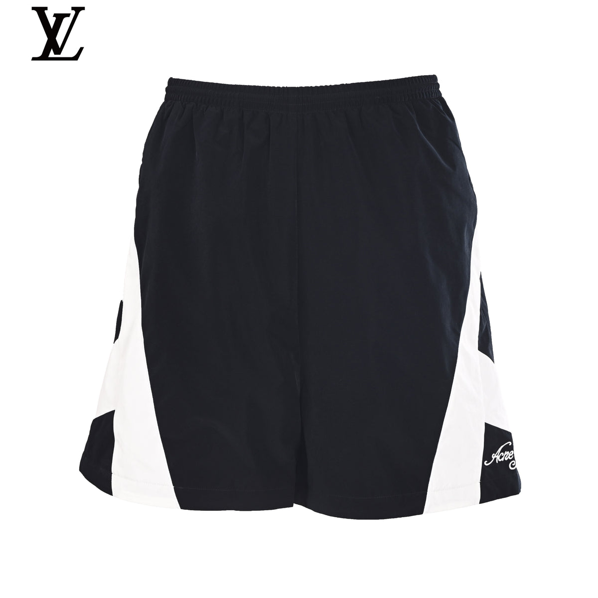 Acne Studios Black and White Color-Block Drawstring Shorts