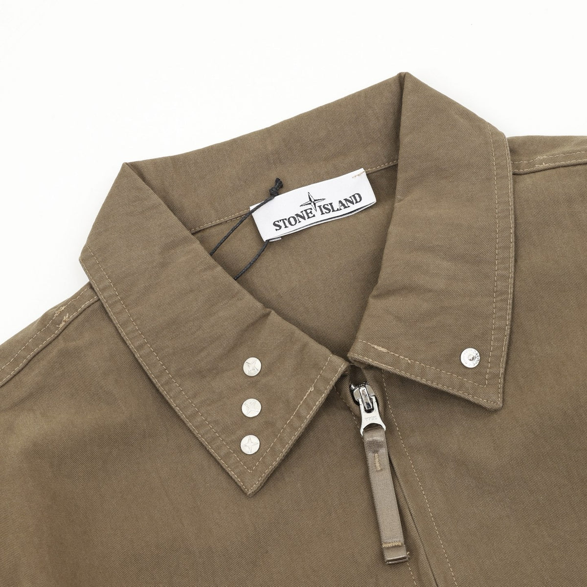 Stone Island Women's & Men's Olive Compass Patch Zip-Up Jacket
