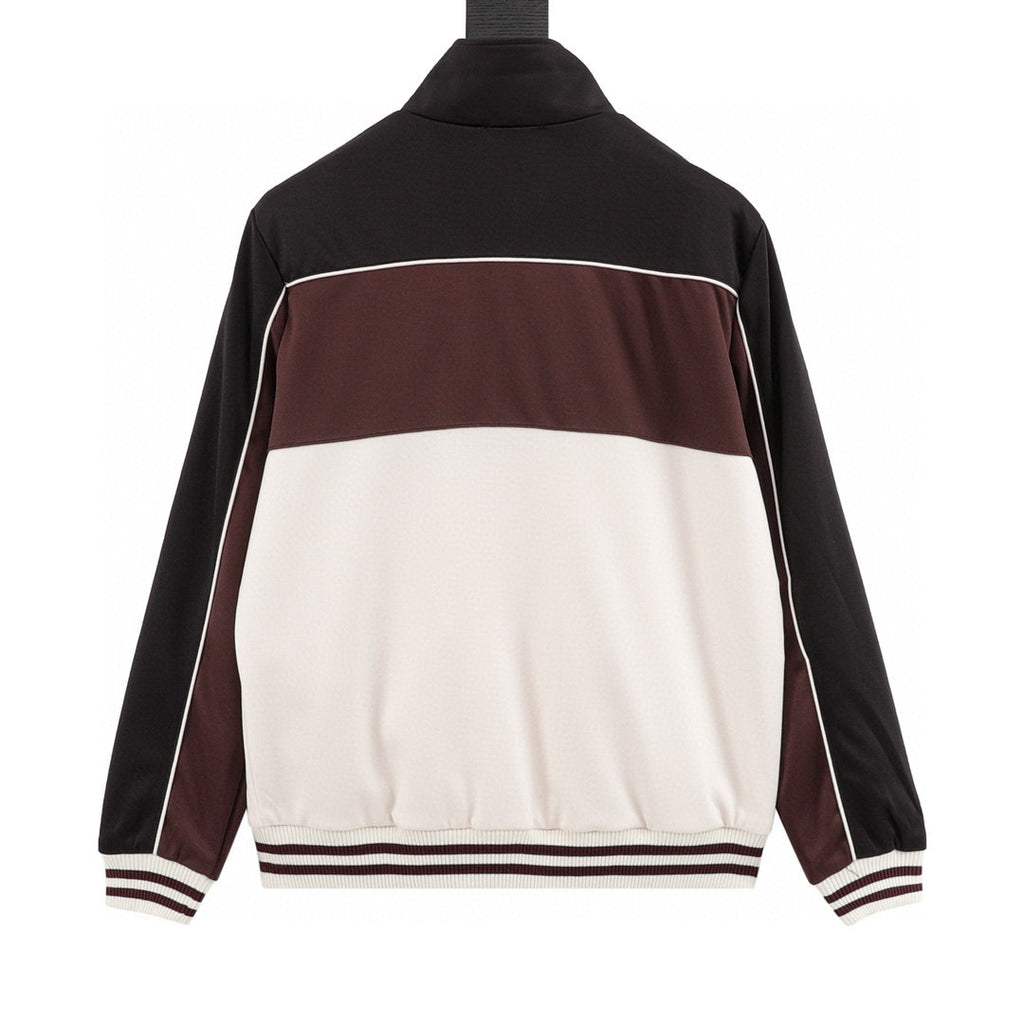Celine Arc de Triomphe Tri-Colour Block Varsity Bomber Jacket