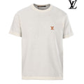 Louis Vuitton Men's Off-White Leather Logo Knit T-Shirt