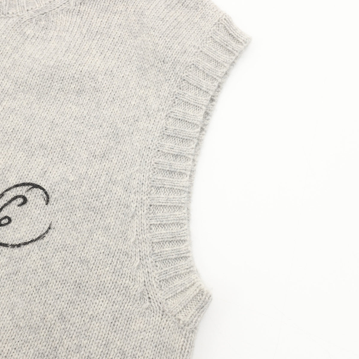 Maison Margiela Women's Men's Light Grey Signature Logo Knit Vest