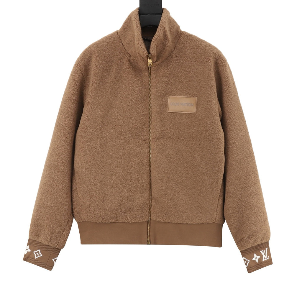 Louis Vuitton Women's & Men's Camel Stand-Collar Full-Zip Fleece Jacket