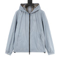 Burberry Grey-Green Check Reversible Hooded Jacket