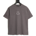 We11done Men's Grey Rhinestone Bear & Heart T-Shirt