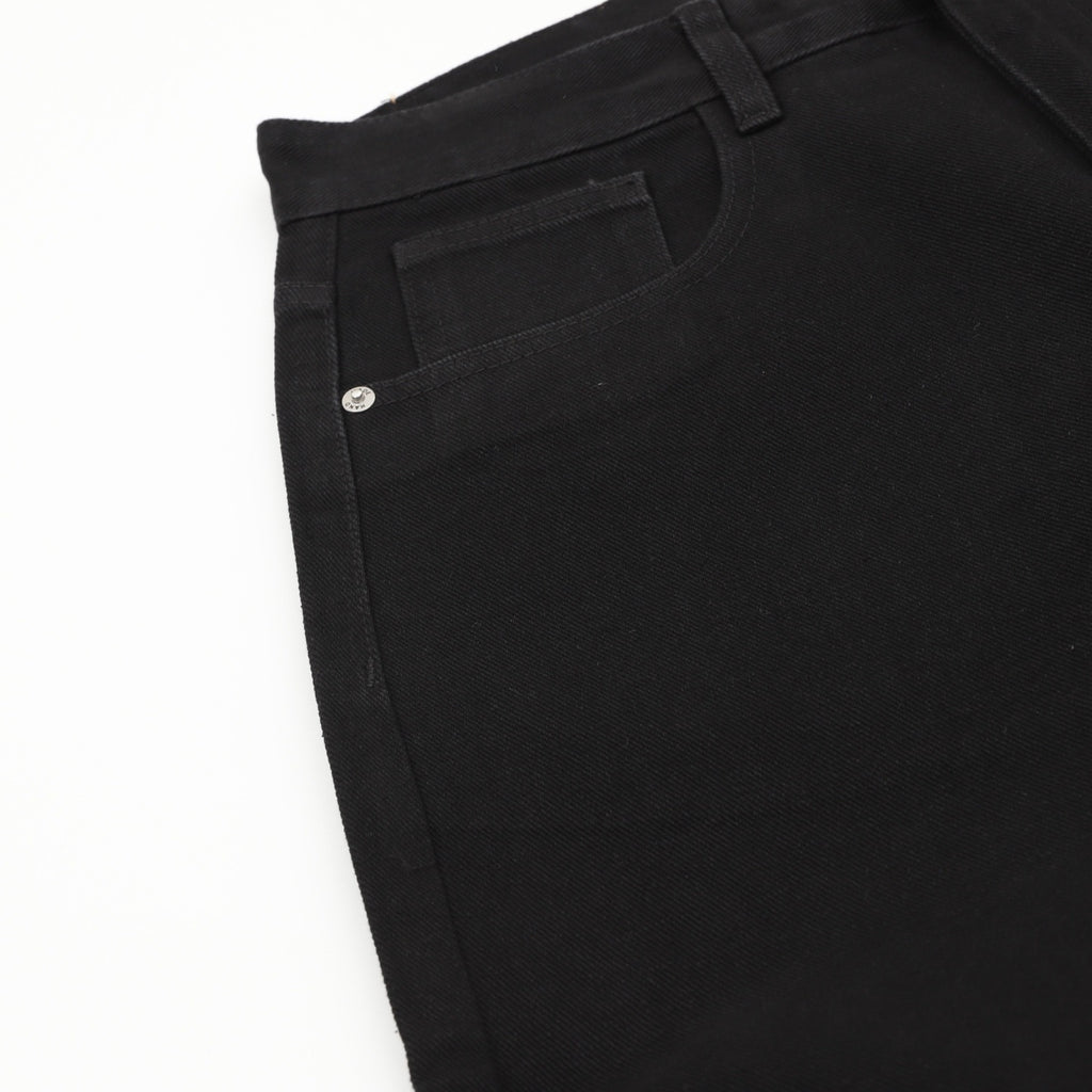 Balenciaga Women's & Men's Black BB Logo Wide-Leg Denim Jeans
