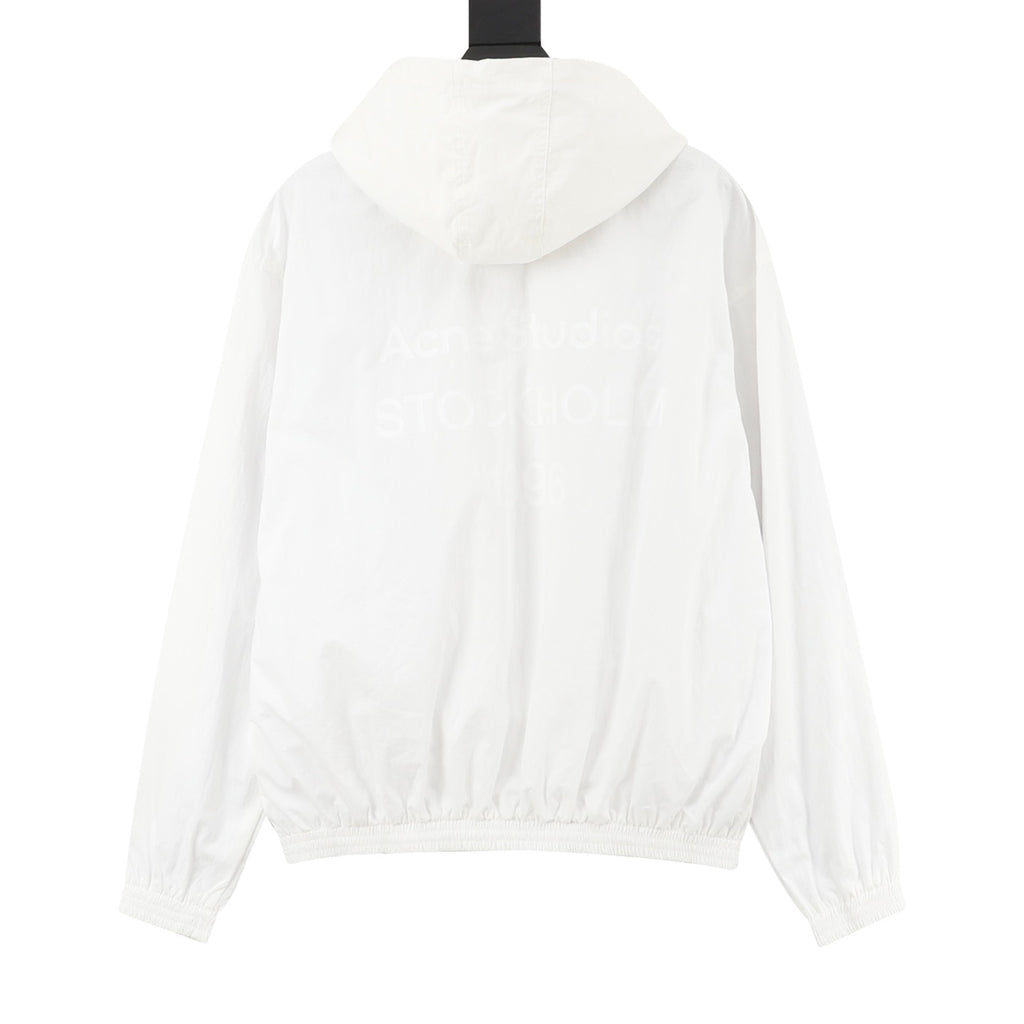 Acne Studios Women's Men's White Logo Hooded Jacket