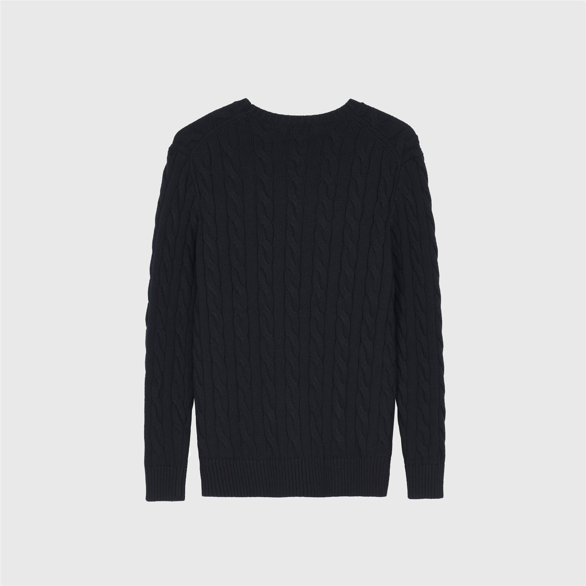 Polo Ralph Lauren Women's Men's Black Cable Knit Crewneck Sweater
