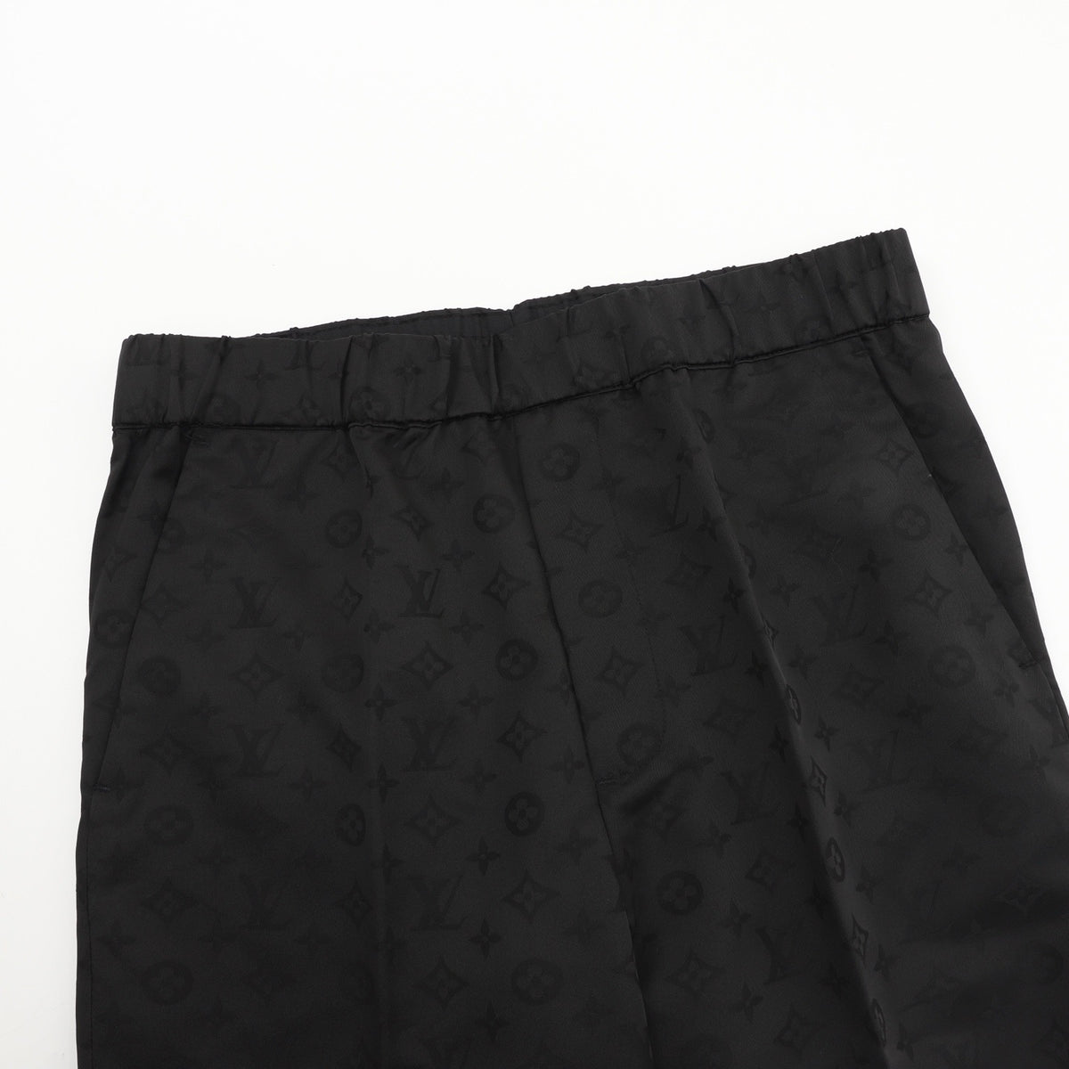 Louis Vuitton Women's Men's Black Monogram Elastic-Waist Trousers