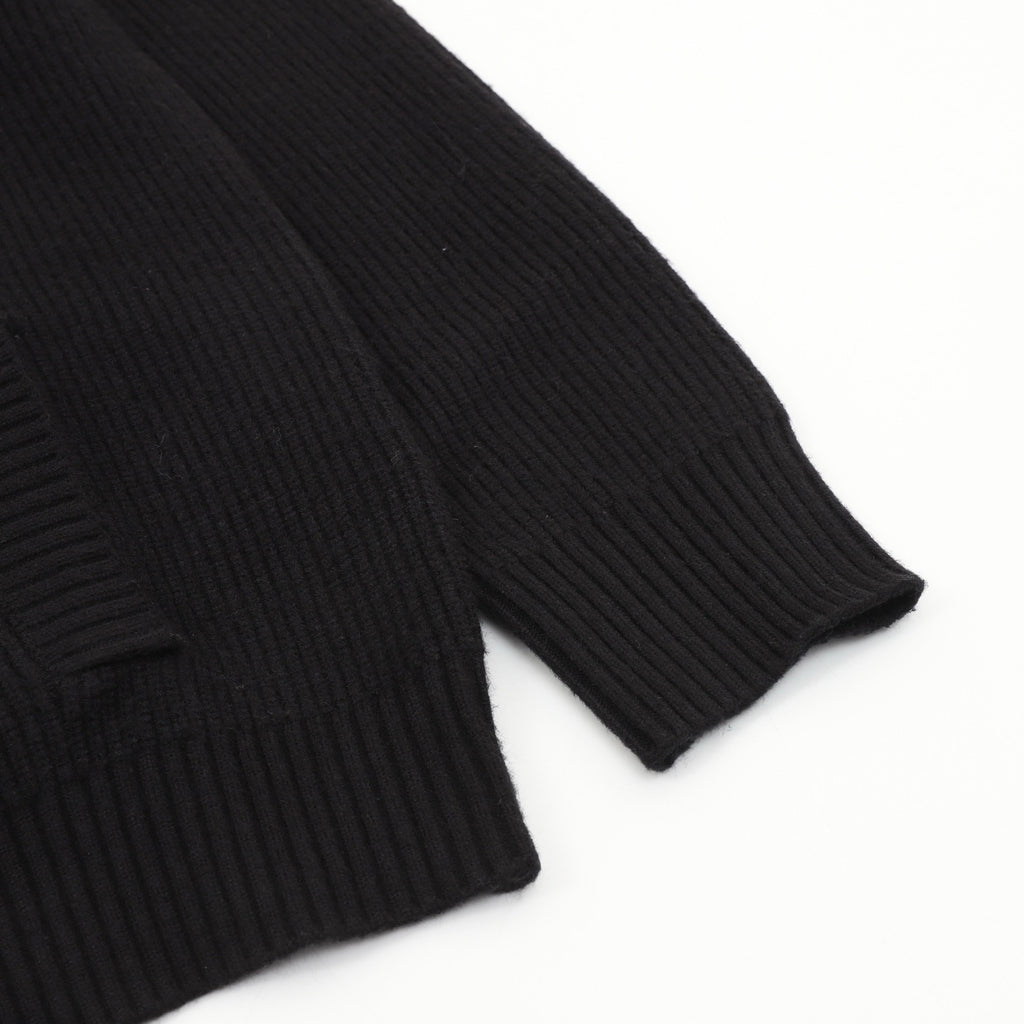 Calvin Klein Women's Men's Black Full-Zip Ribbed Knit Sweater