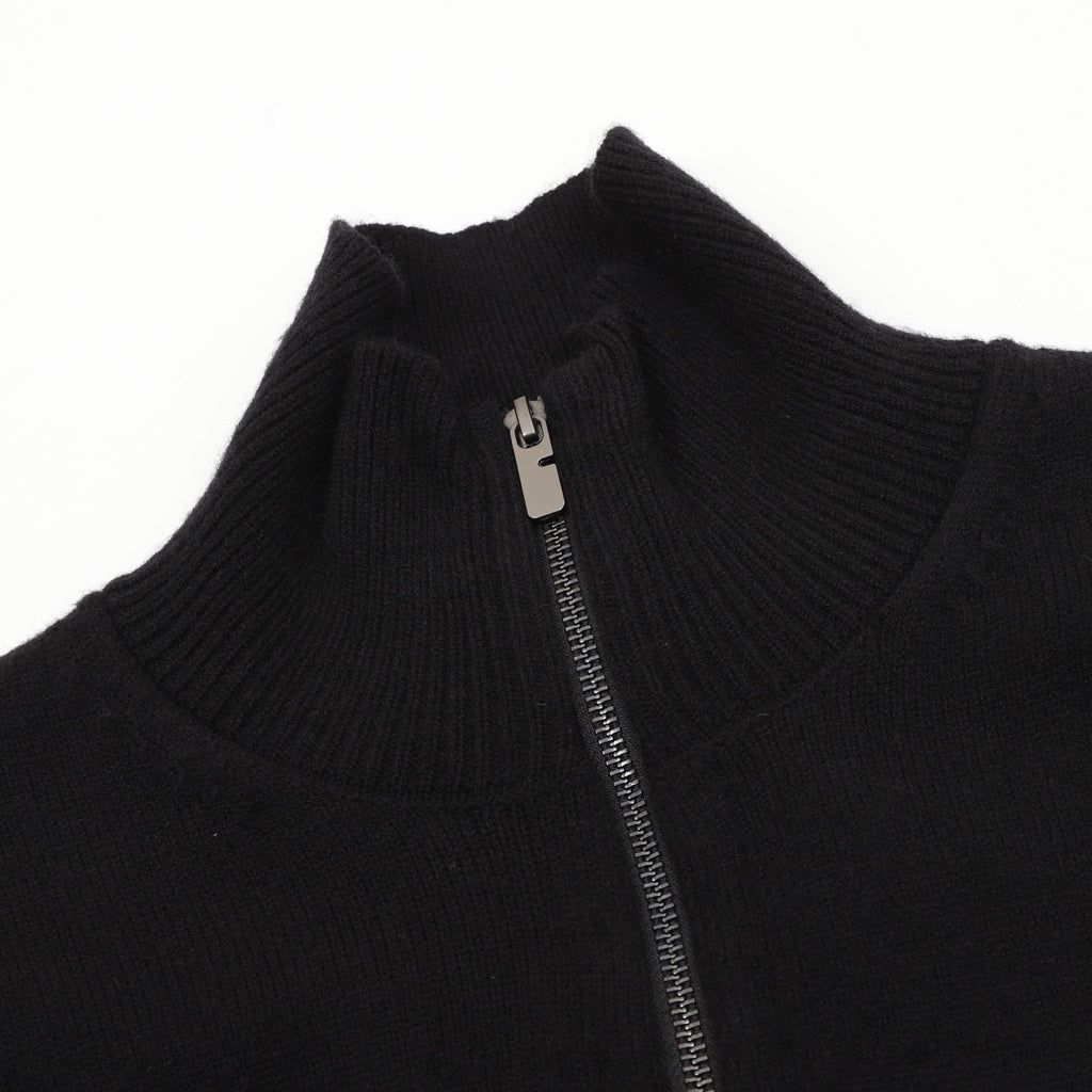 Burberry Women's Men's Black Half-Zip Wool Sweater