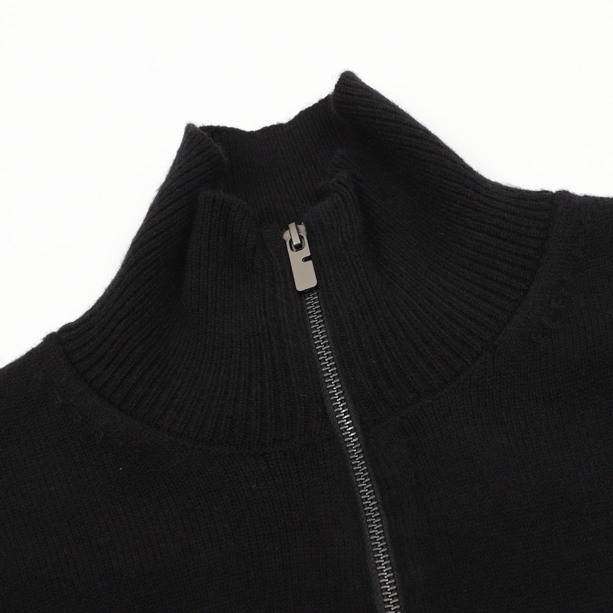 Burberry Women's Men's Black Half-Zip Wool Sweater