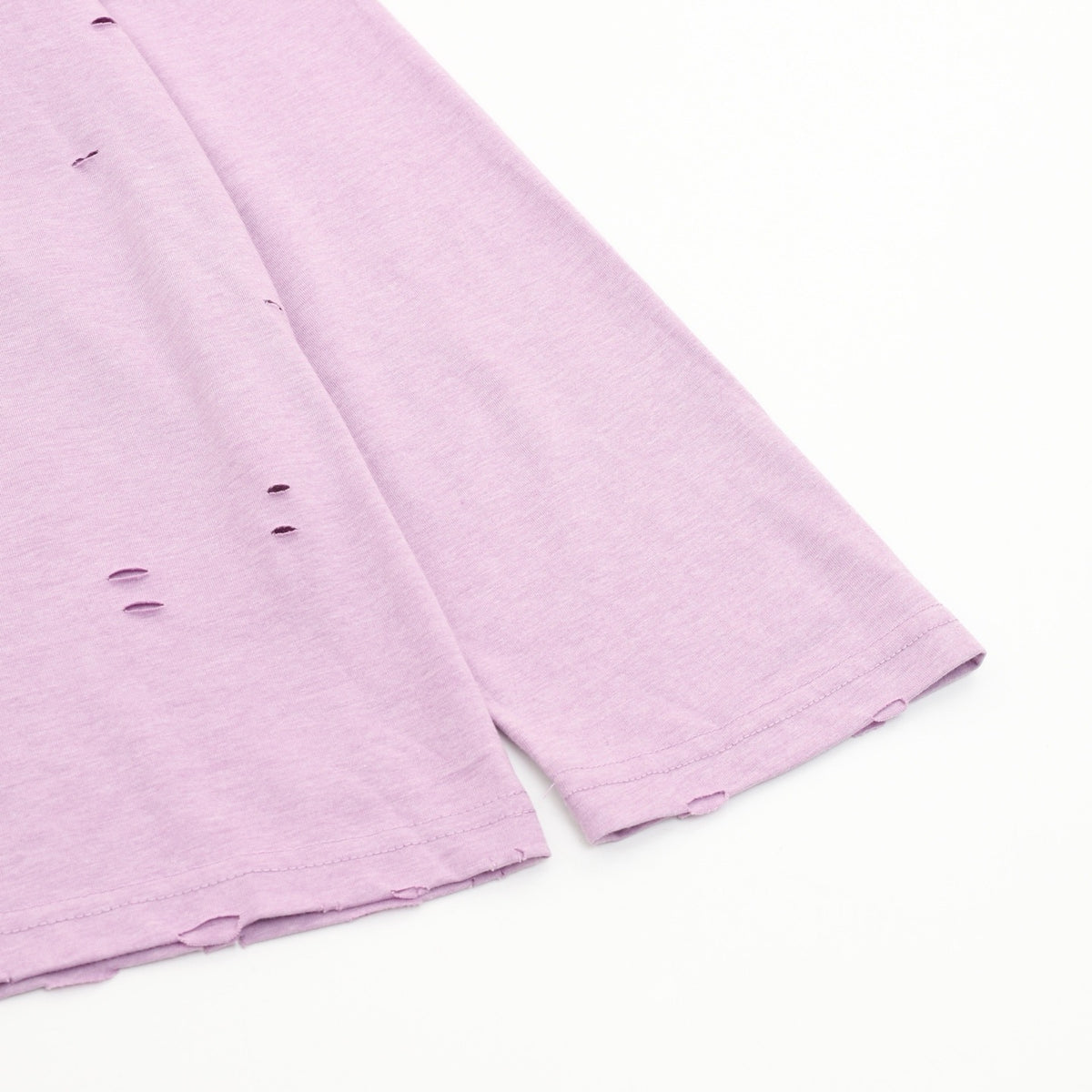 Acne Studios Women's Men's Light Purple Distressed Layered-Look Long-Sleeve T-Shirt