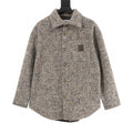 Loewe Leather Label Tweed Wool Blend Overshirt Jacket