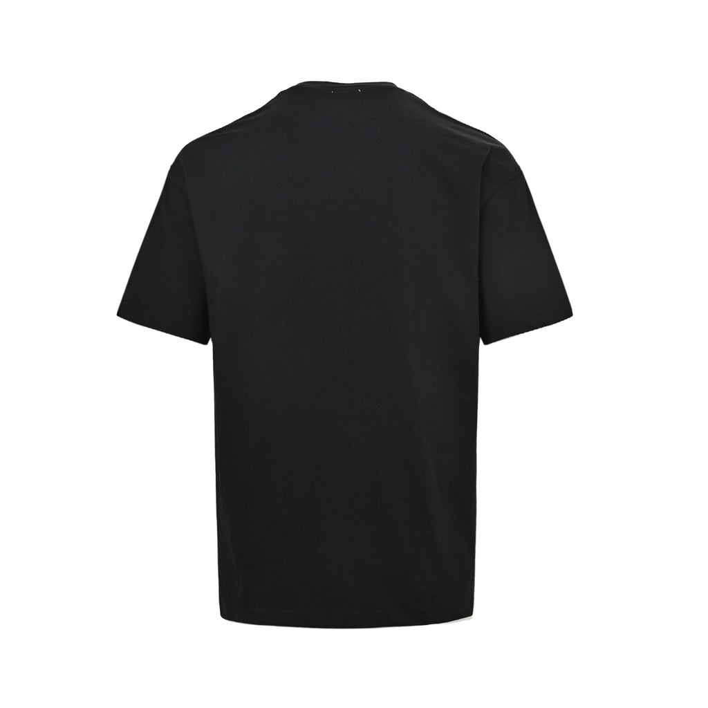 Oversized Crew-Neck Short-Sleeve T-Shirt in Black