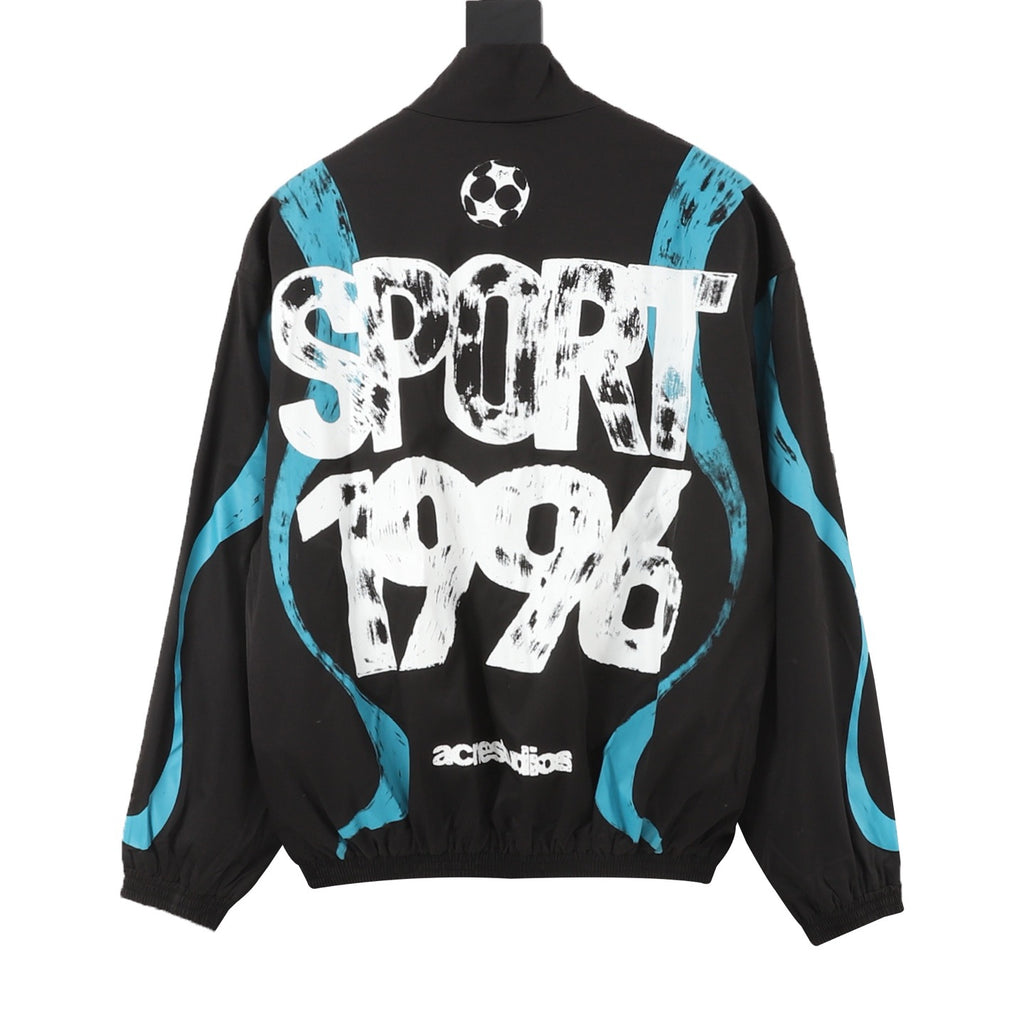Acne Studios Women's & Men's Black Sport 1996 Print Track Jacket