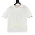 Brunello Cucinelli BC Seagull Collar Knit Short-Sleeve Polo