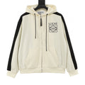 Loewe Anagram Logo Embroidered Contrast Sleeve Zip-Up Hoodie
