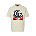 Gucci Interlocking GG Web Logo Short-Sleeve T-Shirt in Cream