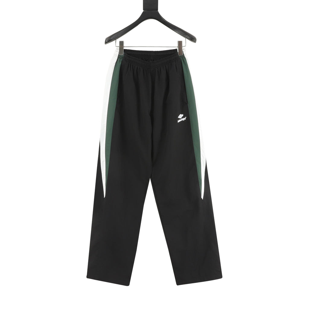 Balenciaga BLCG Sport Logo Track Pants — Black, Green & White Panel | FW24