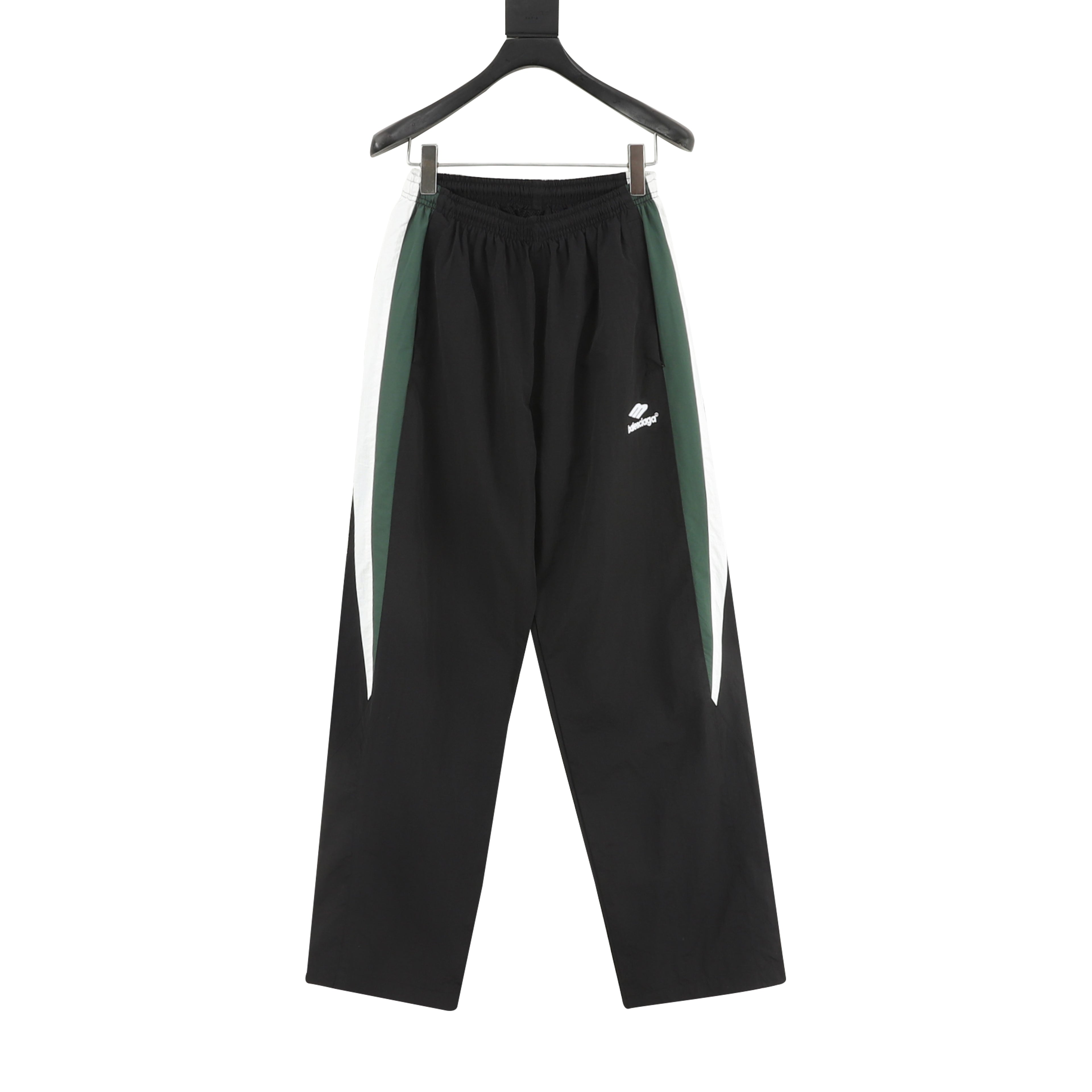 Balenciaga BLCG Sport Logo Track Pants — Black, Green & White Panel | FW24