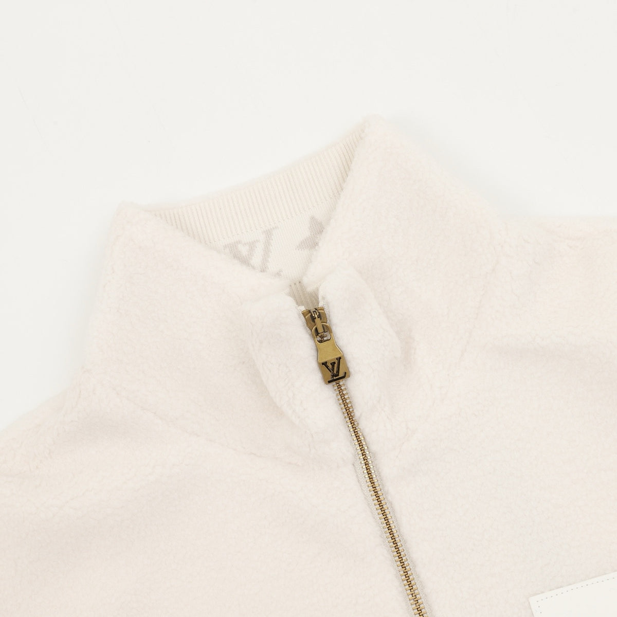 Louis Vuitton Women's & Men's Off-White Stand-Collar Full-Zip Fleece Jacket