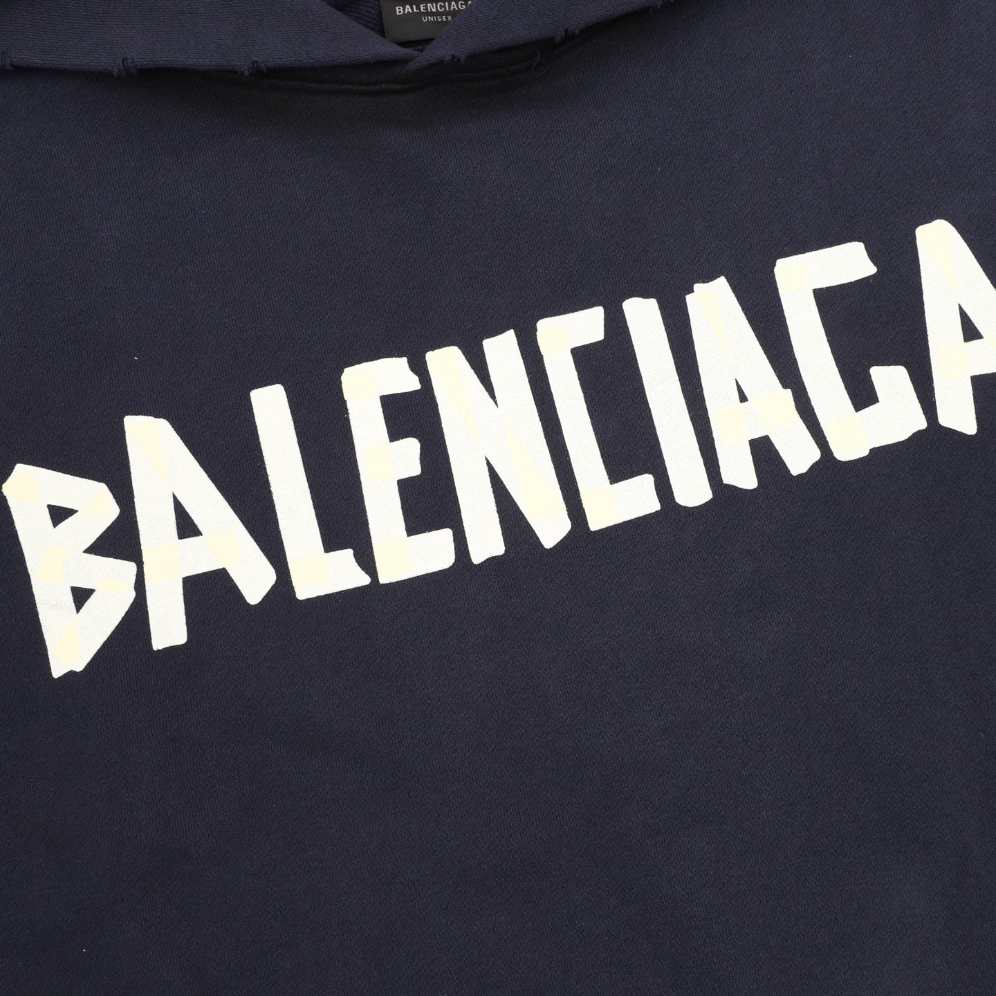 Balenciaga 26SS Destroyed Logo Print Washed Hoodie