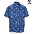 Louis Vuitton Men's Blue Monogram Short Sleeve Shirt