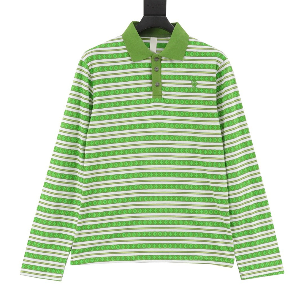 Chrome Hearts 25FW Striped Polo Long-Sleeve T-Shirt