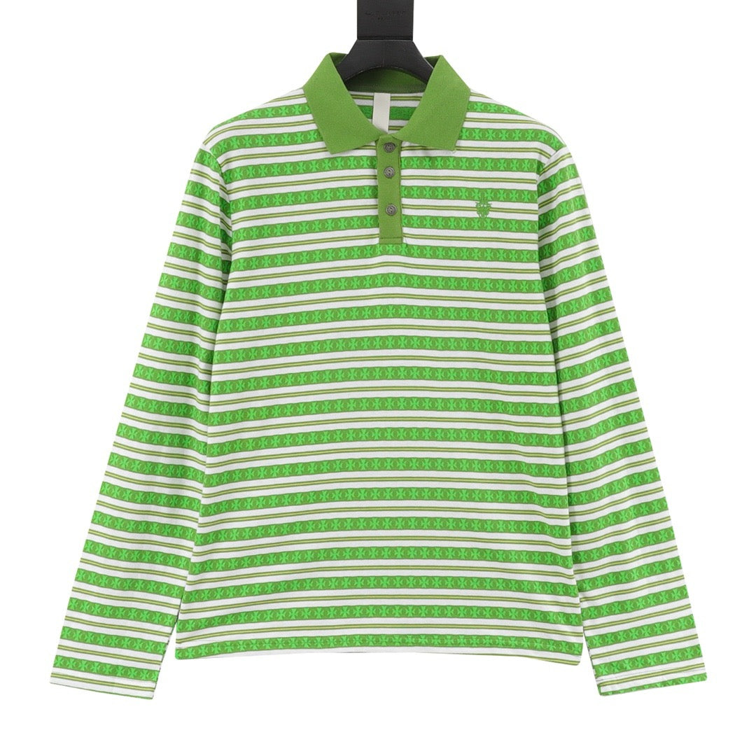 Chrome Hearts 25FW Striped Polo Long-Sleeve T-Shirt