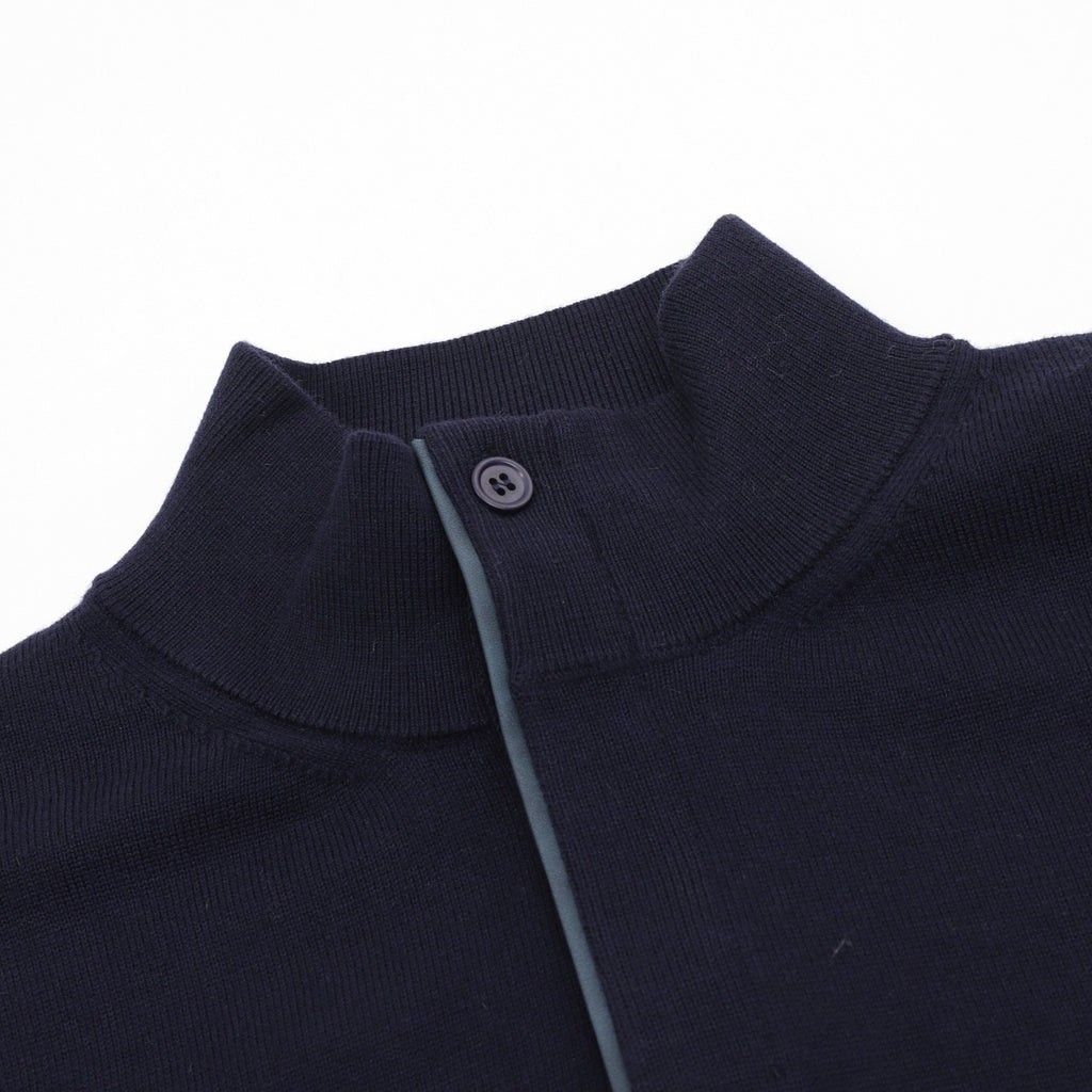 Zegna Women's Men's Navy Half-Zip Cashmere Sweater