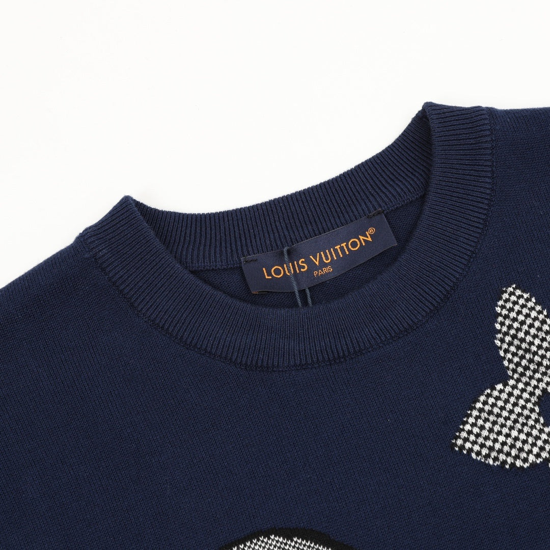 Louis Vuitton Women's / Men's Mixed Monogram Knit T-Shirt in Navy